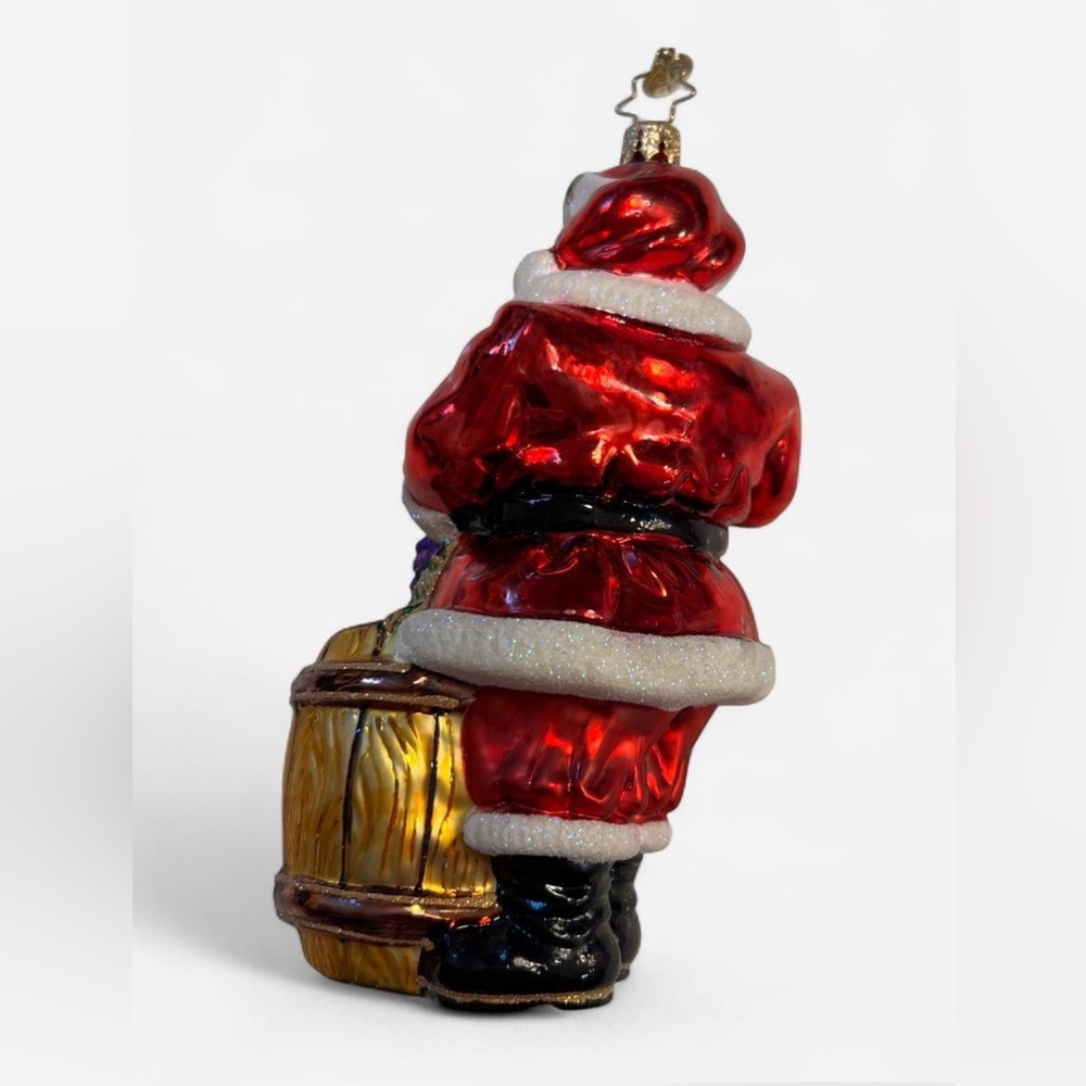 Christopher Radko Christmas Ornament Sommelier Santa Claus Wine Food Drink Glass - Picture 3 of 3